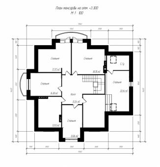 Двухэтажный дом с просторной гостиной и зимним садом.
